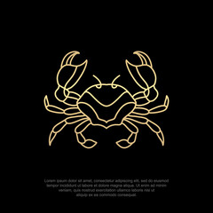 Animal luxury crab logo bear head, line art, simple and modern icons, editable design templates © ekosuwandono