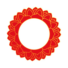 navratri mandala with red color decoration hindu icon