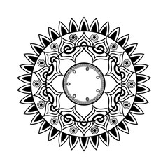 navratri mandala with monochrome color decoration hindu icon