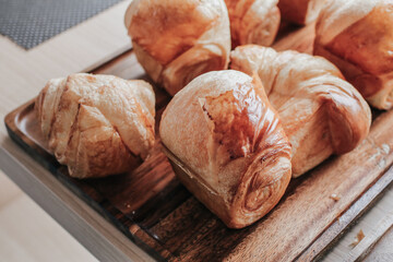 Warm Fresh Buttery Croissants and Rolls. French and American Croissants and Baked Pastries are enjoyed world wide.