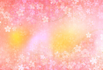 桜　和柄　年賀状　背景
