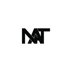 nat letter original monogram logo design