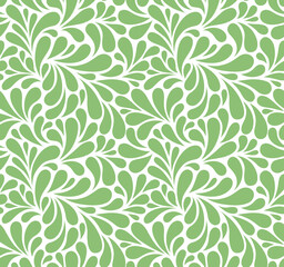 Vector seamless pattern with drops. Abstract floral background. Stylish monochrome texture.