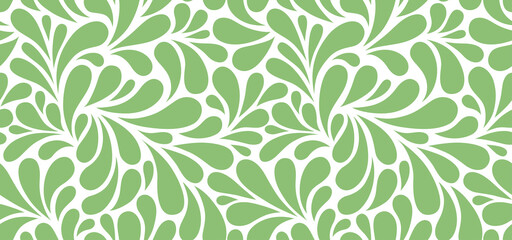 Vector seamless pattern with drops. Abstract floral background. Stylish monochrome texture.