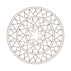 Fototapeta premium navratri mandala with brown color in white background decoration hindu