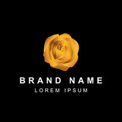 Golden rose, lotus, gardenia flower vector. flower logo.