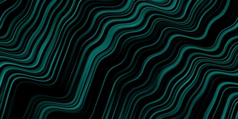 Dark Green vector background with bent lines.