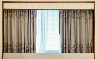 Open Curtain Interior Decoration on Window in the Bedroom