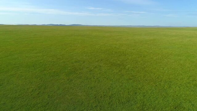 Panorama of the endless grassland in spring in China, grassland
