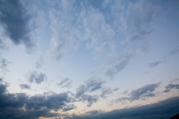 Naklejka na ściany i meble 葉山の港から見た夕暮れの空