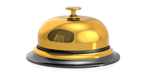 Golden bell isolated with white background