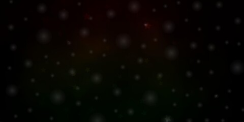 Dark Green, Red vector layout with bright stars.