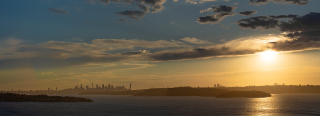 sunset over the harbour