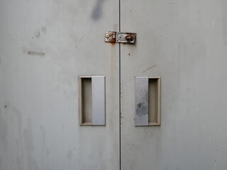 closeup of old locker in the locker room.
