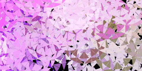 Light pink, green vector background with triangles.