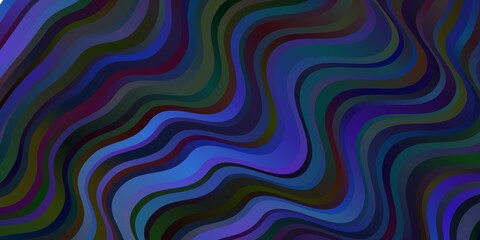 Dark BLUE vector template with curved lines.