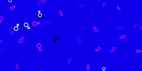 Light Purple, Pink vector template with businesswoman signs.