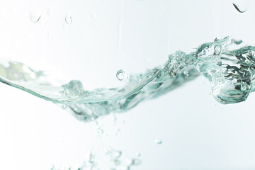 Clear flowing water waves and bubbles