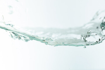 Clear flowing water waves and bubbles