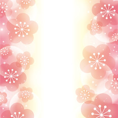 【背景画像素材】キラキラ光る梅の背景【お正月・年賀状・節分・春のイメージに】