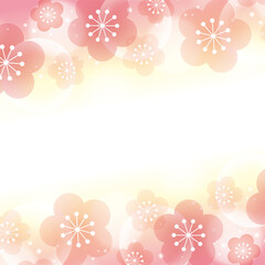 Naklejka premium 【背景画像素材】キラキラ光る梅の背景【お正月・年賀状・節分・春のイメージに】