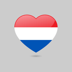 Vector Glossy Dutch Flag Heart