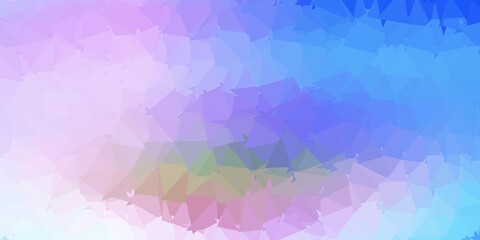 Light blue, red vector triangle mosaic wallpaper.