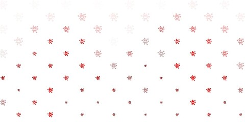 Light red, yellow vector backdrop with virus symbols.