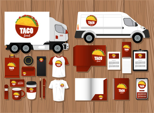 Bundle Of Mexican Food Mockup Elements Branding