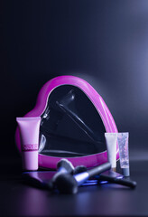 kit de pintura con corazon rosa