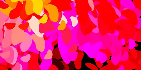 Light pink, yellow vector pattern with abstract shapes.