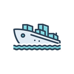 Obraz premium Color illustration icon for ship