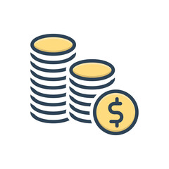 Color illustration icon for money