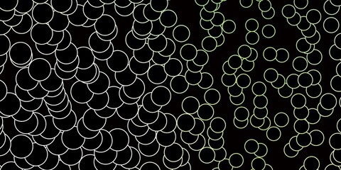 Dark Green vector texture with circles.