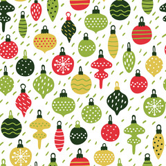 Christmas seamless pattern with toys.