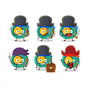 Cartoon character of kids yoyo with various pirates emoticons