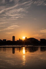 Fototapeta premium 大濠公園夕景