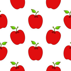 Apple seamless pattern design. Apple fruit pattern background. Fruit seamless pattern isolated.