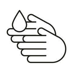 virus protection, wash your hands line icon