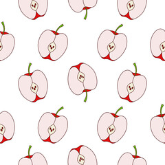 Apple seamless pattern design. Apple fruit pattern background. Fruit seamless pattern isolated.