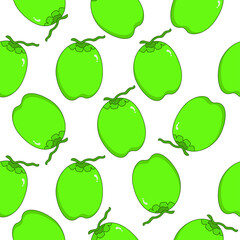 Coconut seamless pattern design. Coconut fruit pattern background. Fruit seamless pattern isolated.