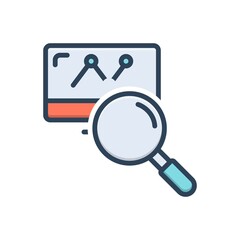 Color illustration icon for research