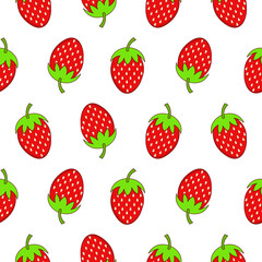 Strawberry seamless pattern design. Strawberry fruit pattern background. Fruit seamless pattern isolated.