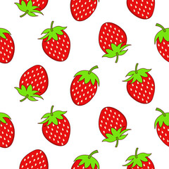 Strawberry seamless pattern design. Strawberry fruit pattern background. Fruit seamless pattern isolated.