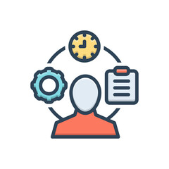 Color illustration icon for management