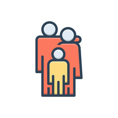 Color illustration icon for parent
