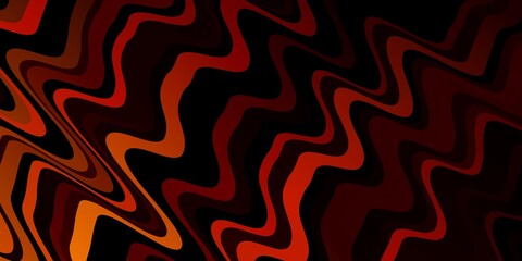 Dark Orange vector background with bent lines.