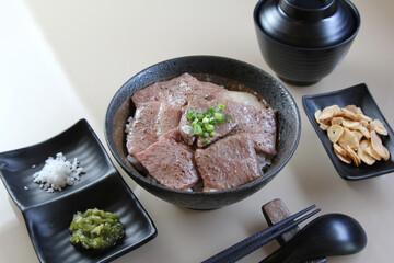 Wagyu Japanese beef on rice bowl