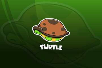 Turtle esport mascot design. Sleeping