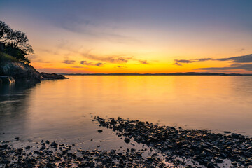 Beautiful sunset above the sea. Seosan-si, Chungcheongnam-do, Republic of Korea.